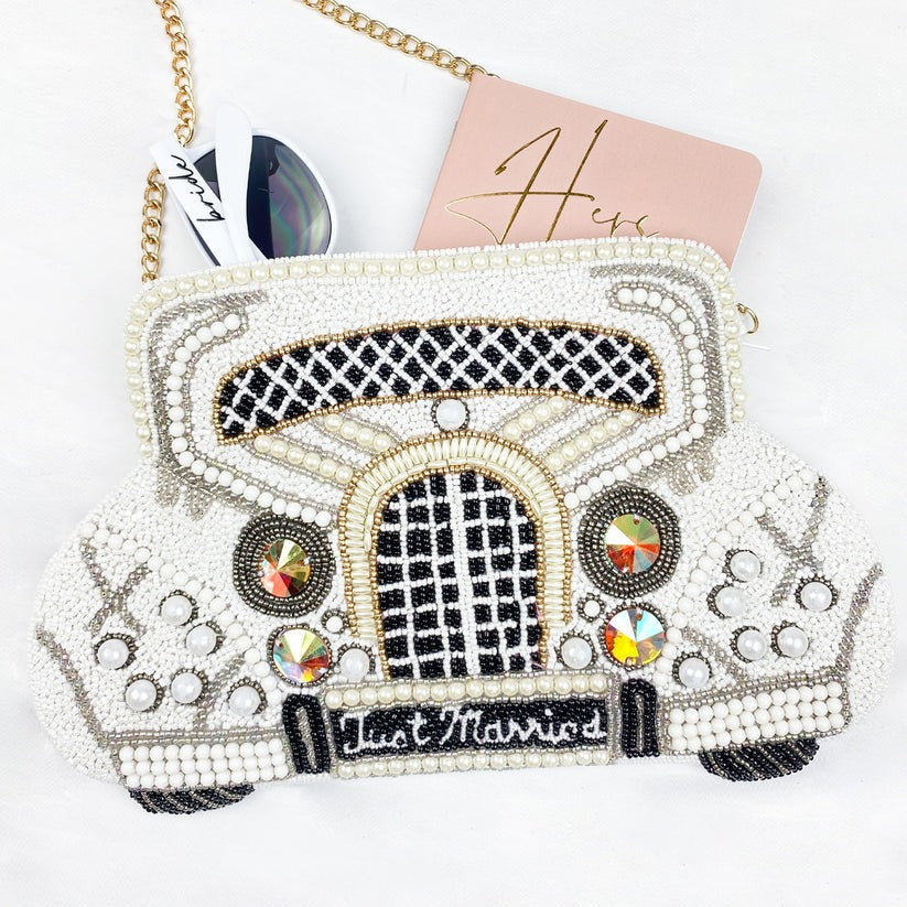 Customized Just Married Clutch