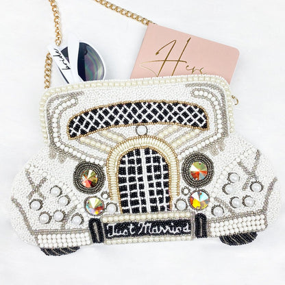 Customized Just Married Clutch