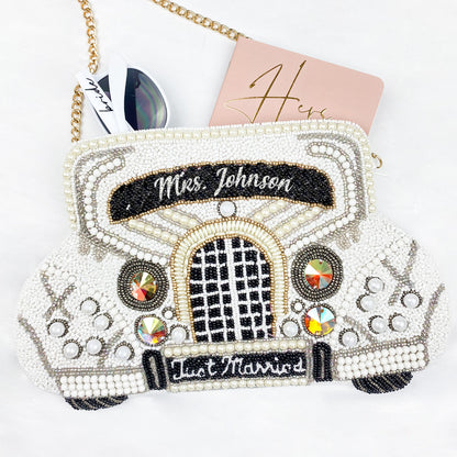 Customized Just Married Clutch