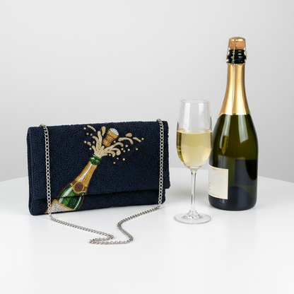 Champagne Pop Beaded Clutch
