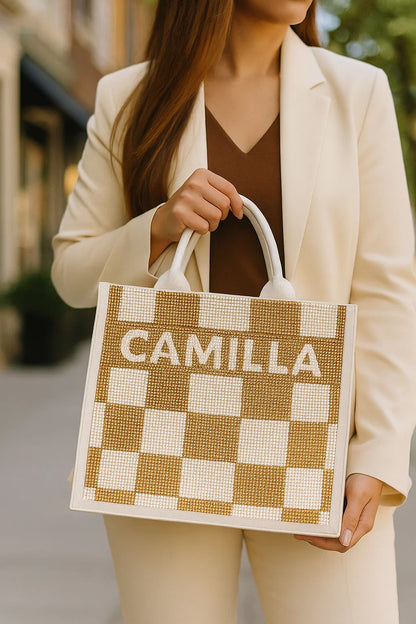 Checkerboard Pattern Tote Bag
