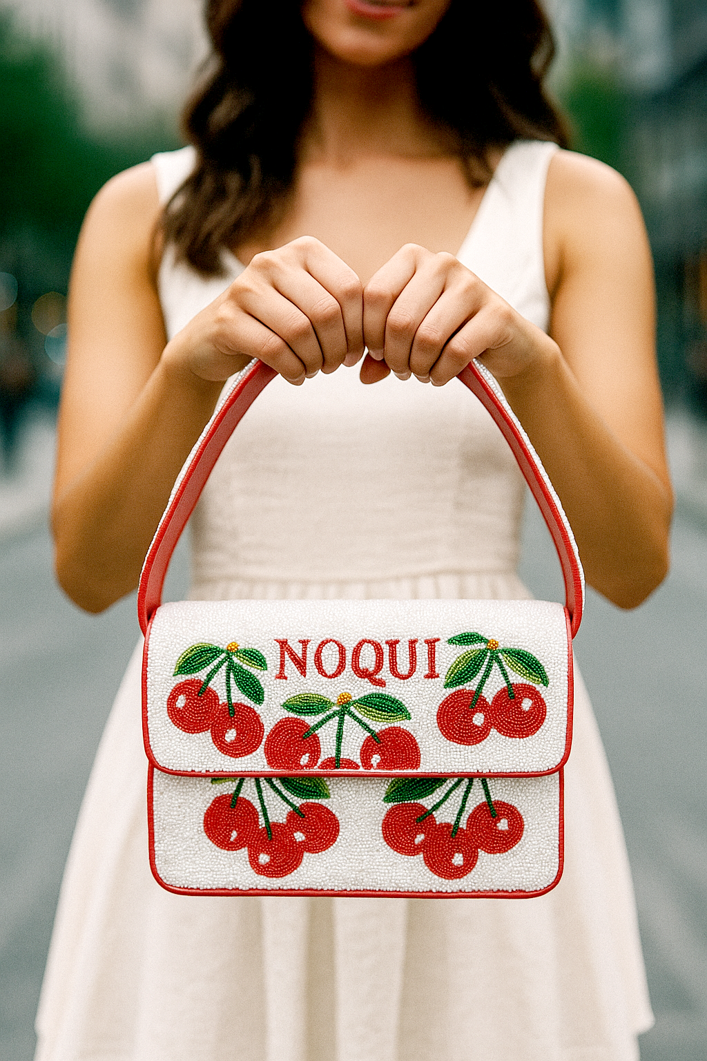 Cherry Beaded Purse