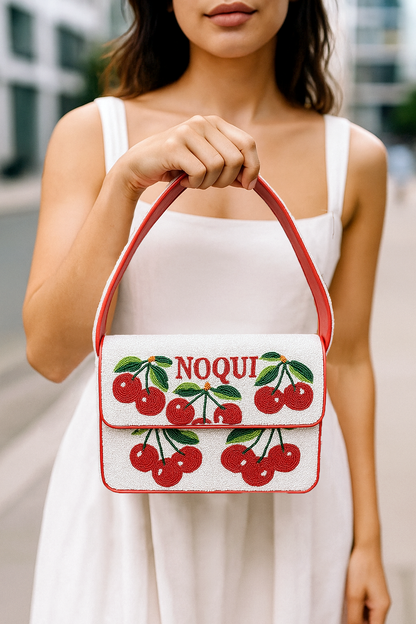 Cherry Beaded Purse
