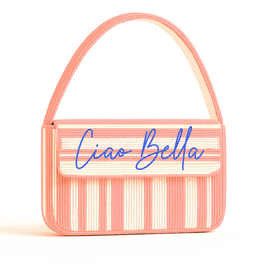 Ciao Bella Pink Beaded Bag