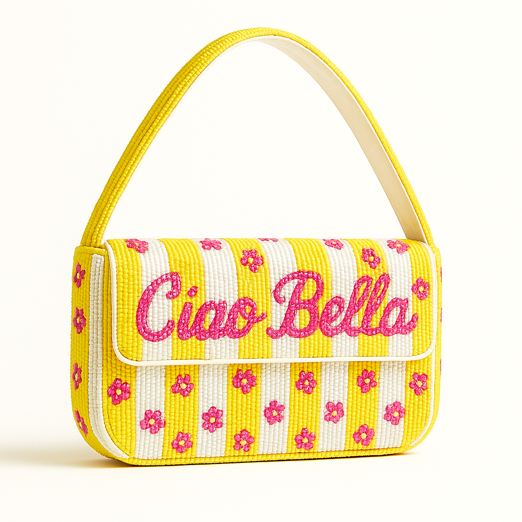Ciao Bella Beaded Floral Purse