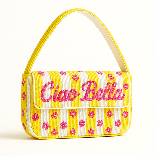 Ciao Bella Beaded Floral Purse