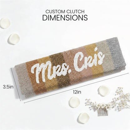Fully Beaded Rectangular Clutch for Bride