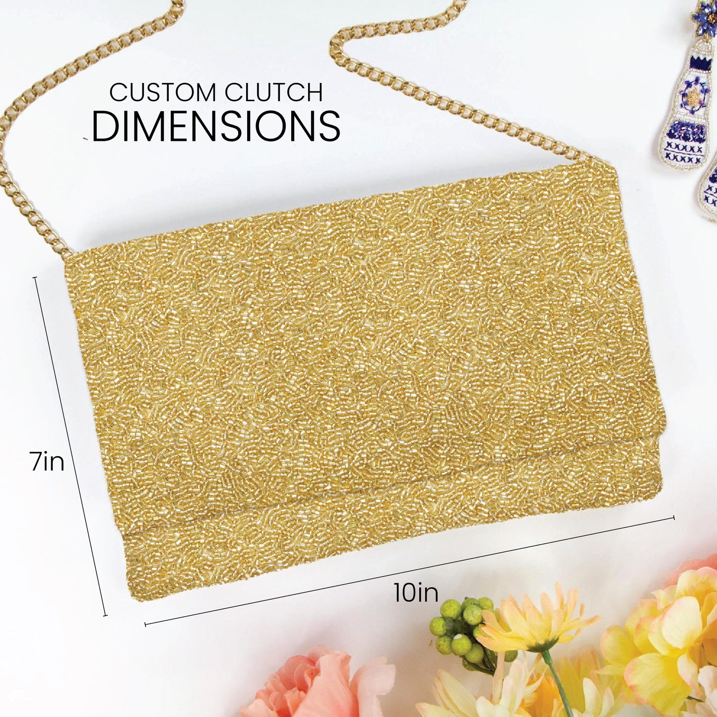 Custom Beaded Canvas Clutch for Bridesmaid