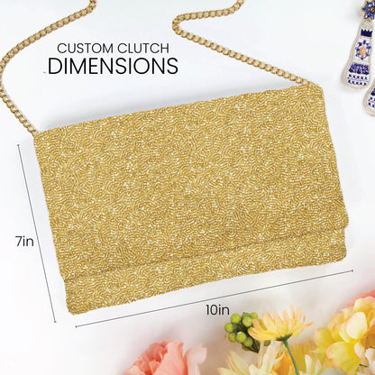 Custom Beaded Canvas Clutch for Bridesmaid
