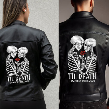 (Real Leather) Skeleton Till Death Leather Jacket