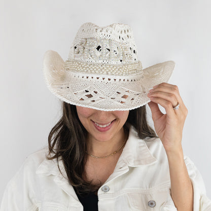 Pearl Bride Cowboy Hat
