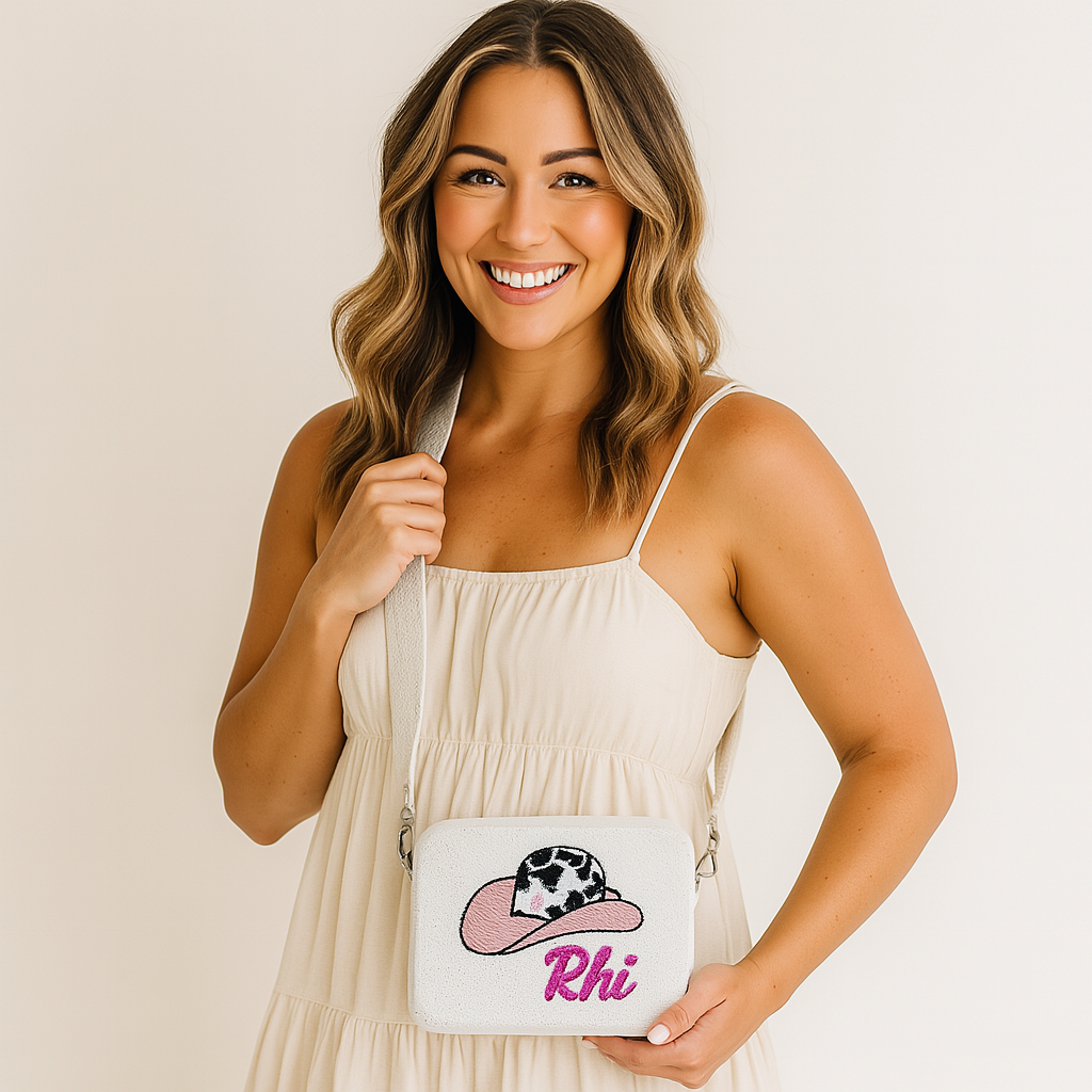 Personalized Hat Beaded Crossbody Bag (GD)