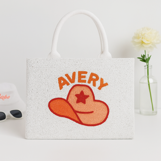 Cowgirl Hat Seed Bead Tote