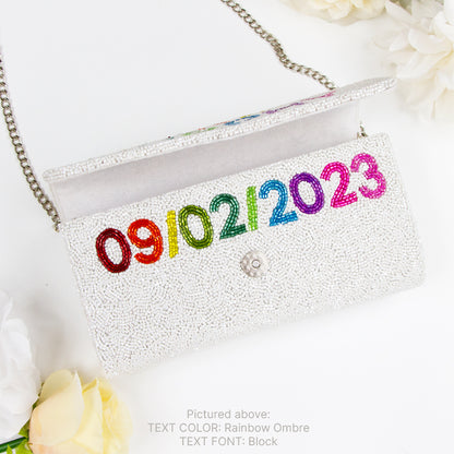 Colorful Beaded Barrel Clutch for Bride