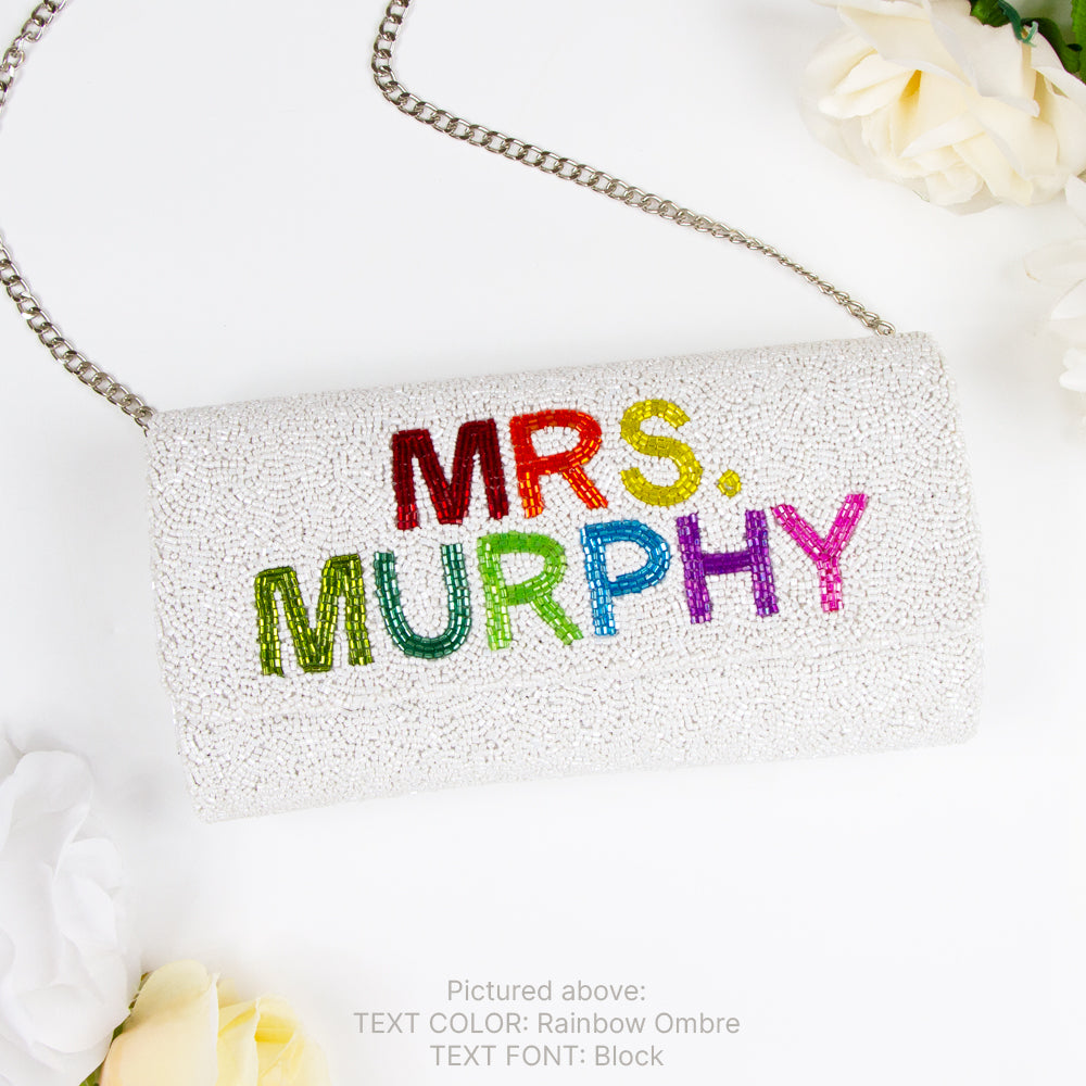 Colorful Beaded Barrel Clutch for Bride