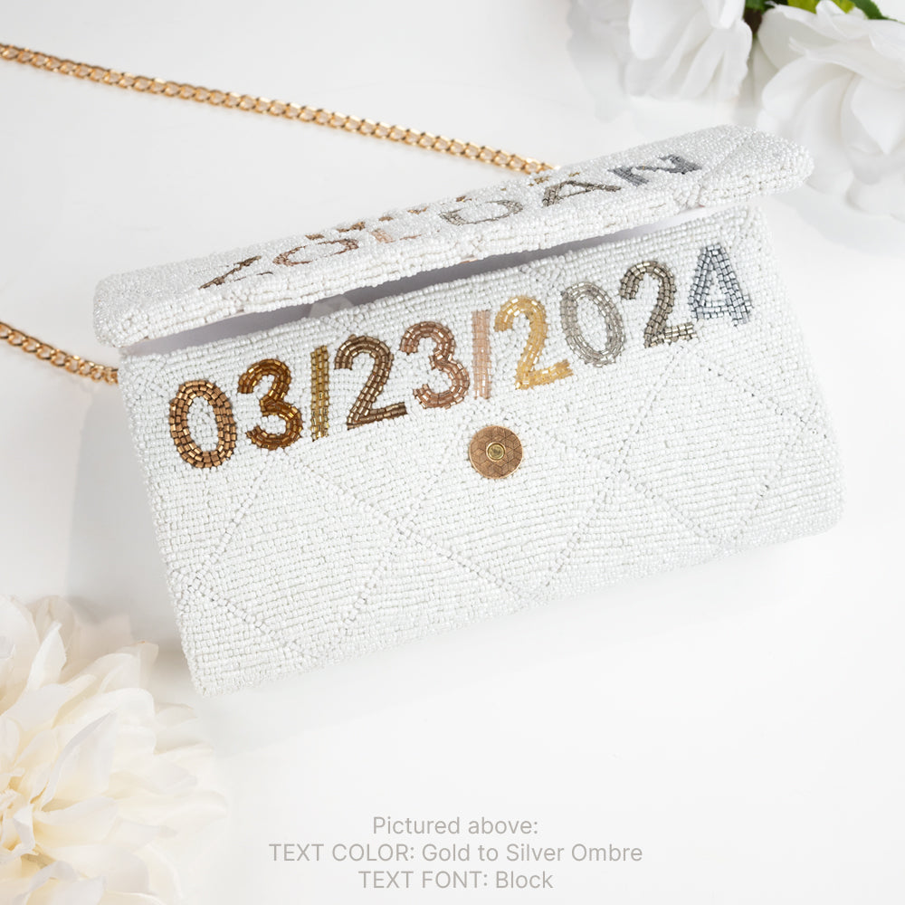 Custom Bridal Quilted Pattern Clutch Purse (FOG)