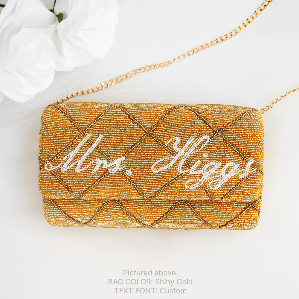 Custom Bridal Quilted Pattern Clutch Purse (FOG)