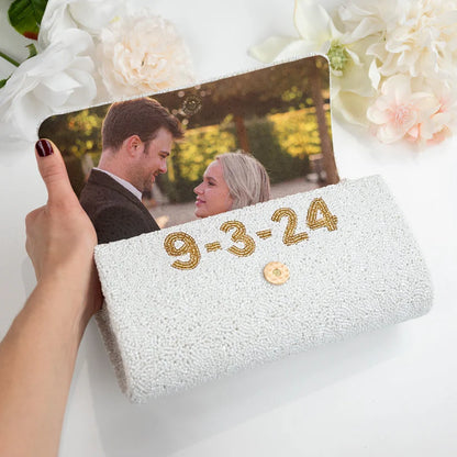 Personalized Hand Beaded Clutch