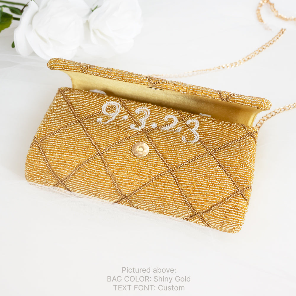 Custom Bridal Quilted Pattern Clutch Purse (FOG)