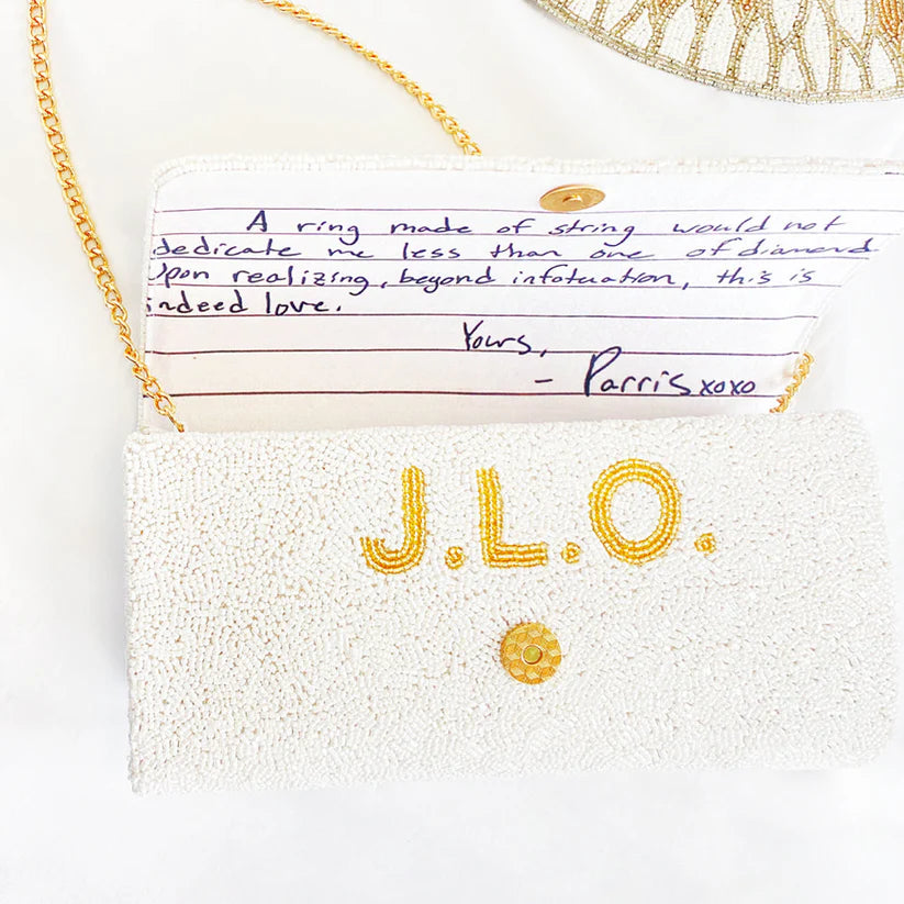 Personalized Hand Beaded Clutch