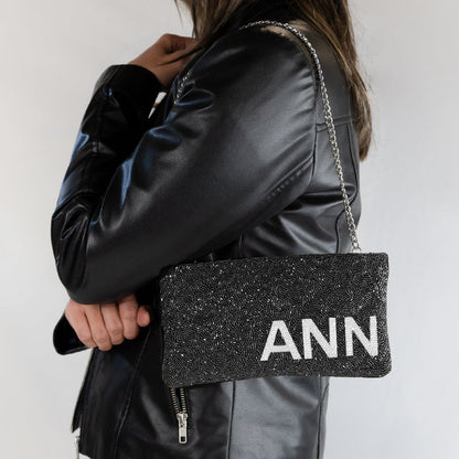 Custom Initials Sparkling Evening Bag