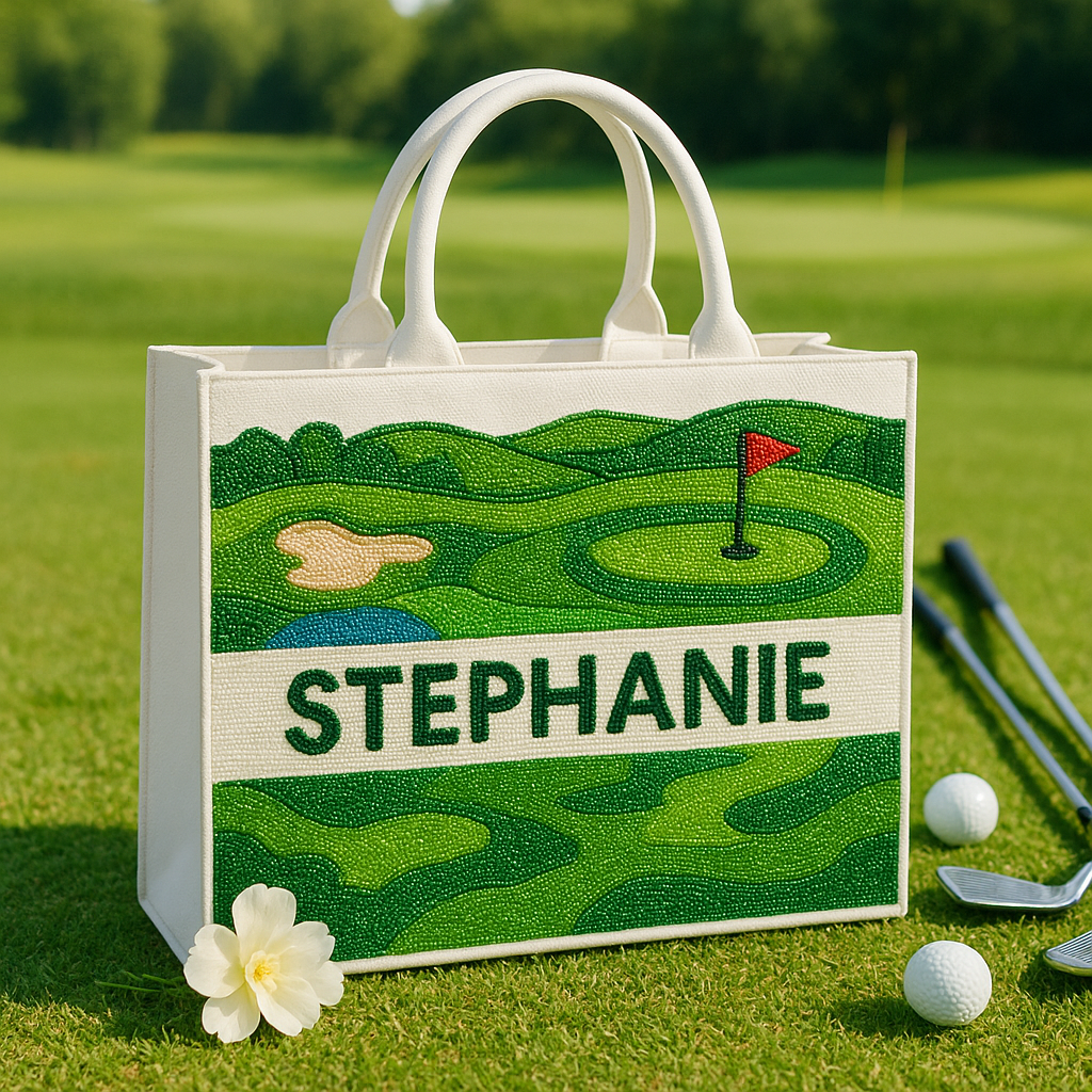 Custom Beaded Golf Tote