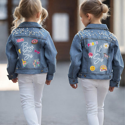 Kid's Denim Jacket with Custom Patches