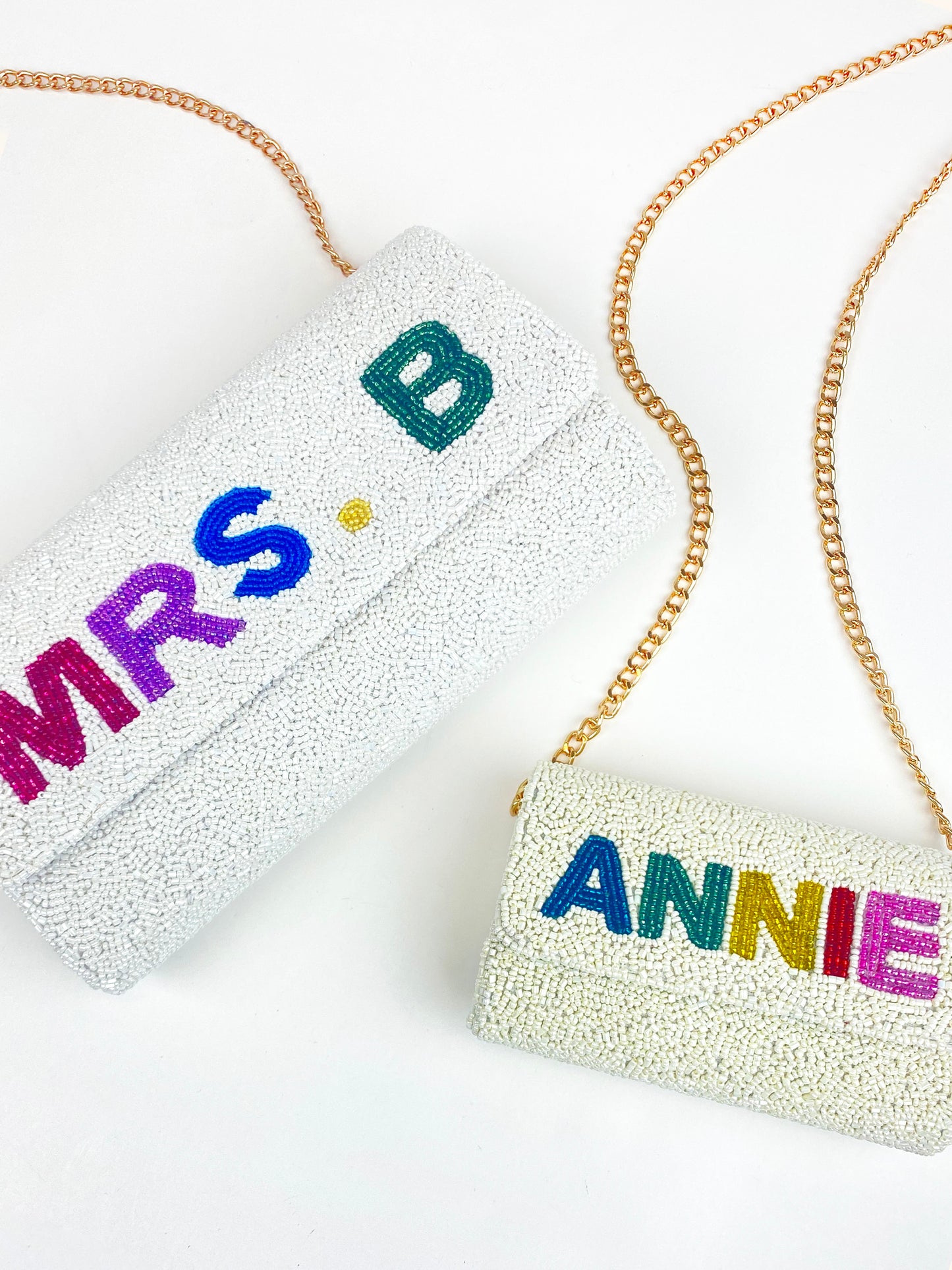 Custom Beaded Personalized Clutch (Mini FOG)