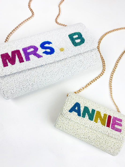 Custom Beaded Personalized Clutch (Mini FOG)