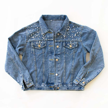 (Blue Pearl) Custom Patch Denim Jacket