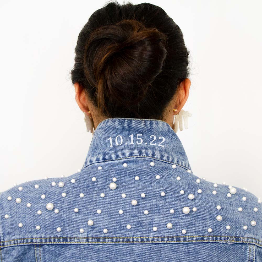 (Blue Pearl) Future Mrs. Denim Jacket