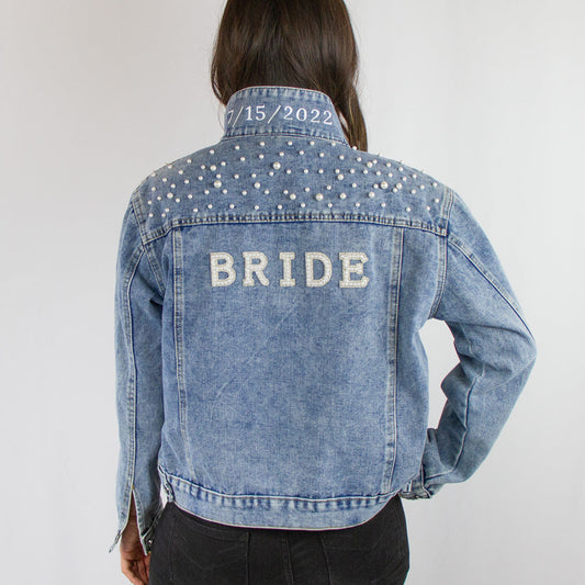 (Blue Pearl) Bride Patch Denim Jacket