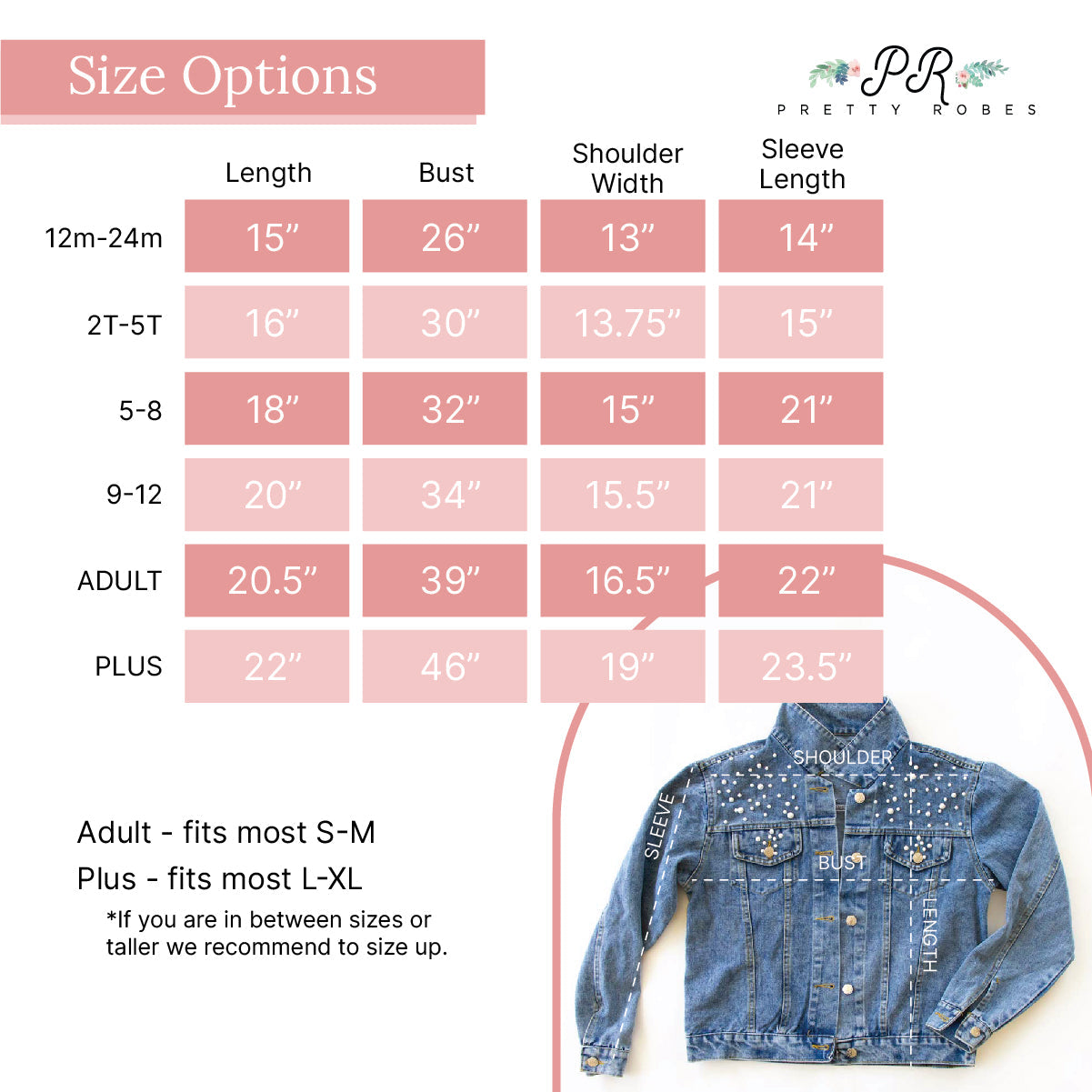 (Blue Pearl) Personalized Flower Girl Denim Jacket