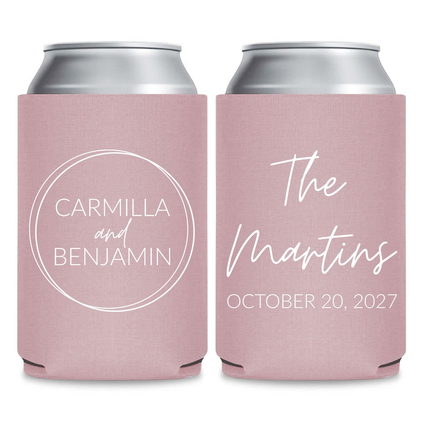Minimalist Can Coolers Wedding Favors