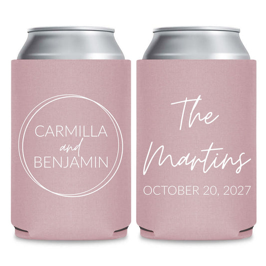 Minimalist Can Coolers Wedding Favors