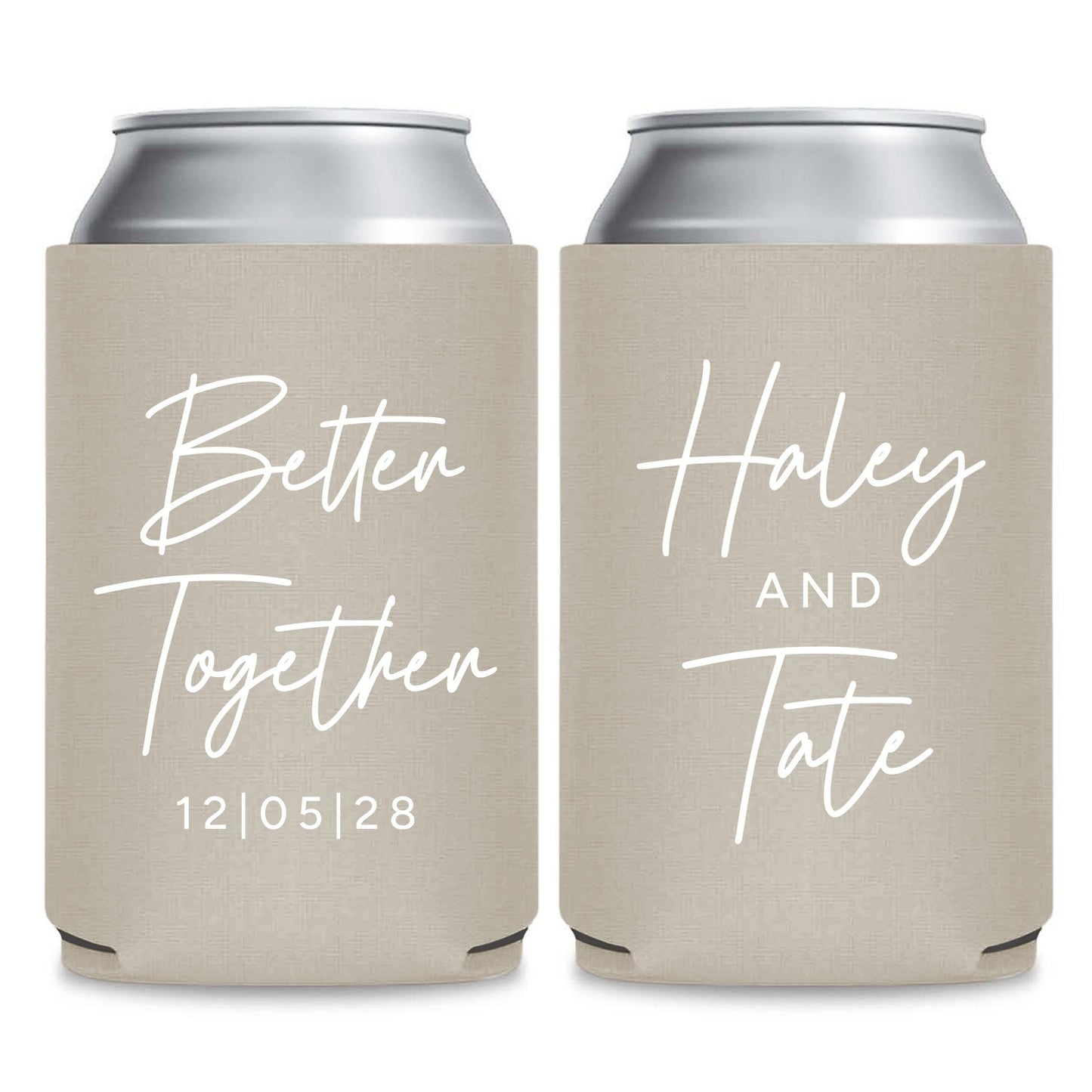 Minimalist Can Coolers Wedding Favors