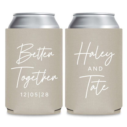 Minimalist Can Coolers Wedding Favors