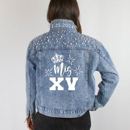 Quinceanera Custom Denim Jacket, Quinceanera Jacket, Quinceanera Theme Denim Jacket, Sweet 15 Custom Denim Jackets, Quinceanera Gift Jackets, Quinceanera Custom Denim Jacket, Personalized Quinceanera Denim Jacket, Customized Quinceanera Jean Jacket, Quinceanera Party Denim Jacket