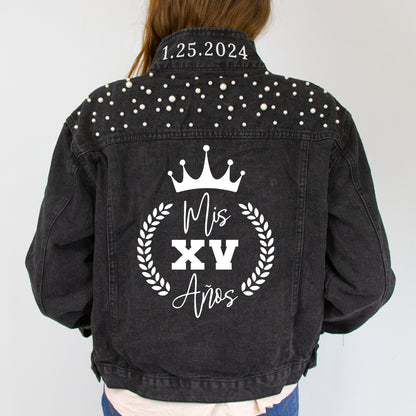 Quinceanera Theme Denim Jacket, Personalized Quinceanera Denim Jacket, Quinceanera Gift Jackets, Quinceanera Custom Denim Jacket, Customized Quinceanera Jean Jacket, Sweet 15 Custom Denim Jackets, Quinceanera Jacket, Quinceanera Party Denim Jacket