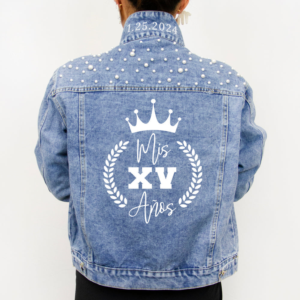 Quinceanera Custom Denim Jacket, Quinceanera Jacket, Quinceanera Theme Denim Jacket, Sweet 15 Custom Denim Jackets, Quinceanera Gift Jackets, Quinceanera Custom Denim Jacket, Personalized Quinceanera Denim Jacket, Customized Quinceanera Jean Jacket, Quinceanera Party Denim Jacket