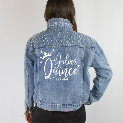 Quinceanera Custom Denim Jacket, Quinceanera Jacket, Quinceanera Theme Denim Jacket, Sweet 15 Custom Denim Jackets, Quinceanera Gift Jackets, Quinceanera Custom Denim Jacket, Personalized Quinceanera Denim Jacket, Customized Quinceanera Jean Jacket, Quinceanera Party Denim Jacket