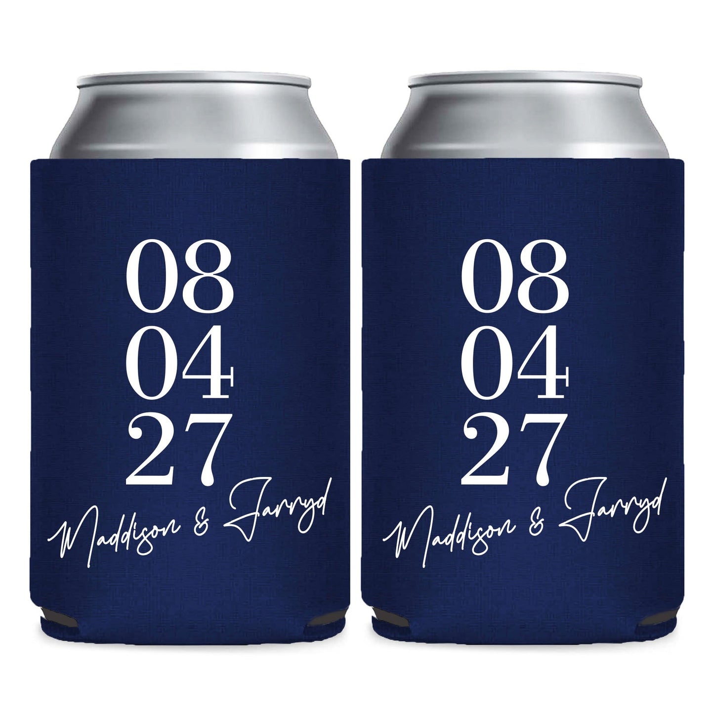 Minimalist Can Coolers Wedding Favors
