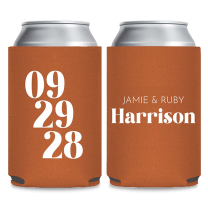 Minimalist Can Coolers Wedding Favors