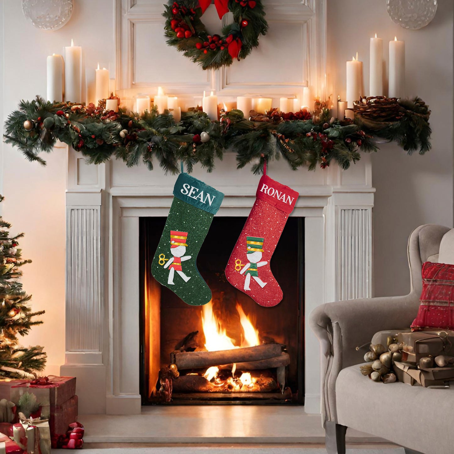 Beaded Personalized Christmas Stockings