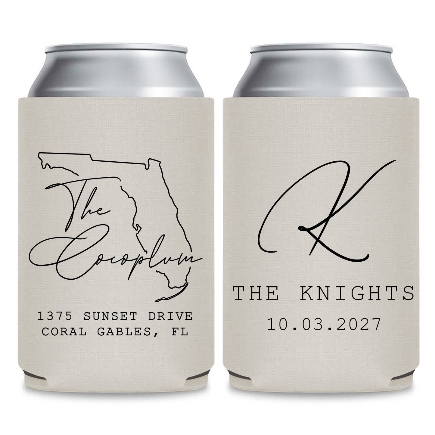 Venue and State Themed Can Coolers
