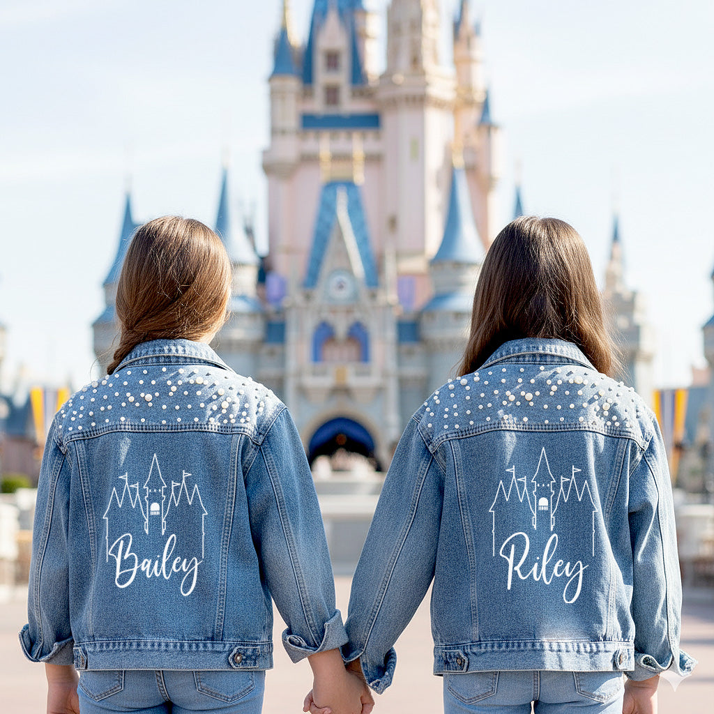 (Blue Pearl) Theme Park Kids Denim Jacket