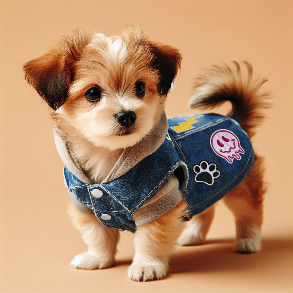 Custom Dog Denim Vest Dog Denim Jacket with Patches PrettyRobes PrettyRobes