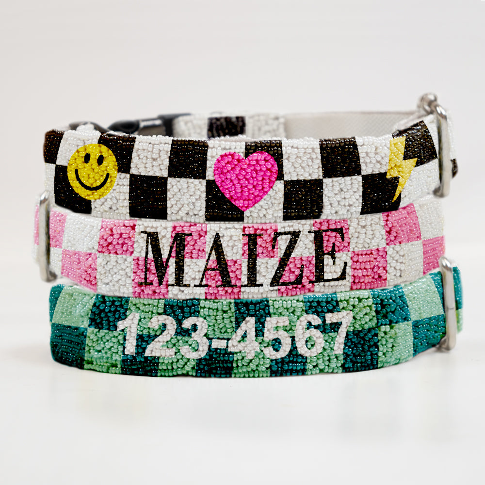 Customized Beaded Dog Collar