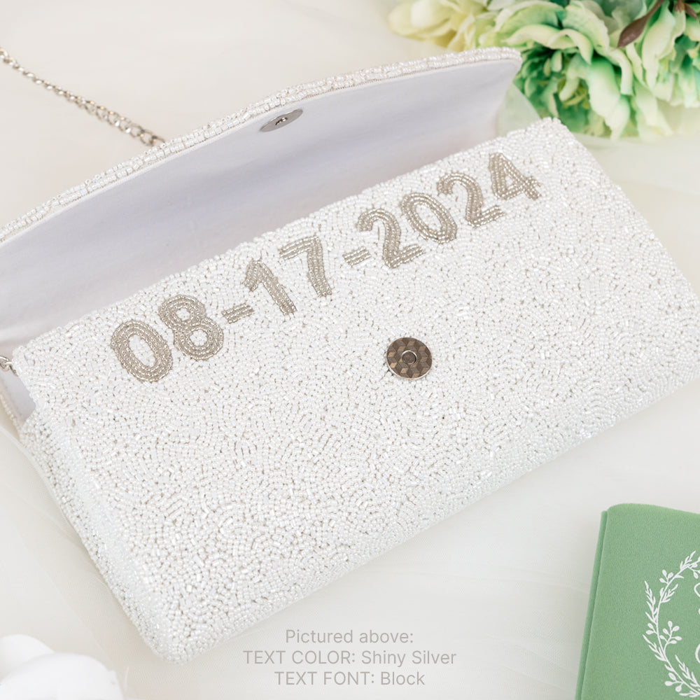 Custom Bride Seed Bead Clutch Bag Gifts (ENV)