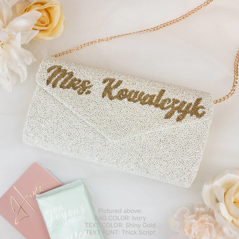 Personalized Bridal Envelop Clutch Bag